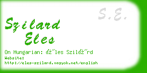 szilard eles business card